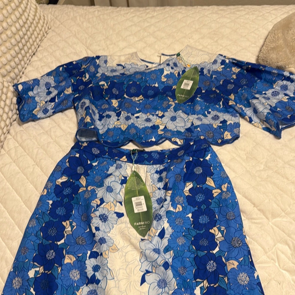 Farm Rio skirt and blouse set